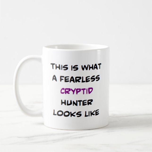 cryptid hunter, fearless coffee mug (Left)