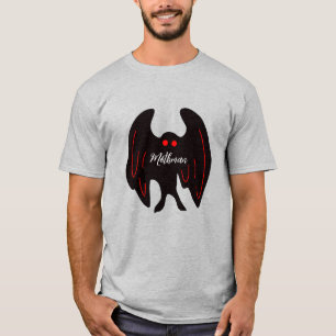 Cryptid Mothman black wings, red eyes T-Shirt