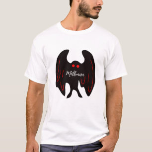 Cryptid Mothman black wings, red eyes   T-Shirt