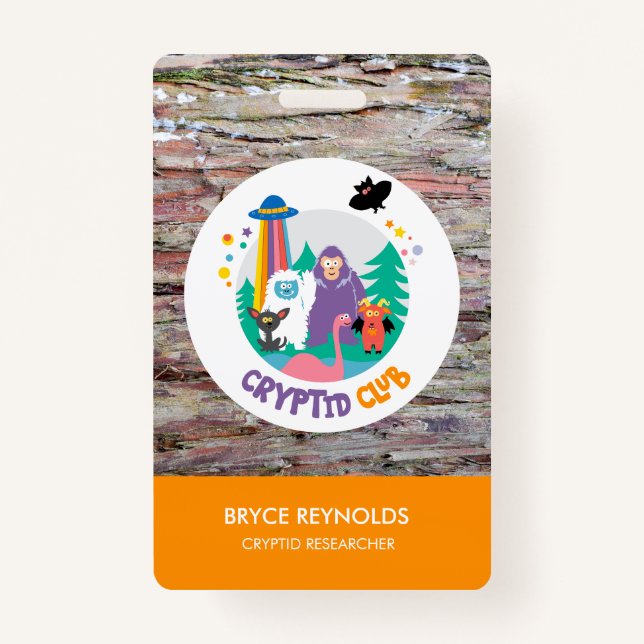 Cryptid Researcher Party Badge (Front)
