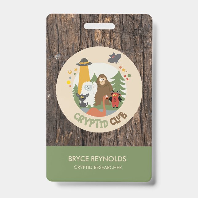 Cryptid Researcher Party Badge (Front)