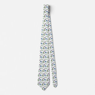 Cryptid Reunion Funny Blue Green Purple Monster Neck Tie