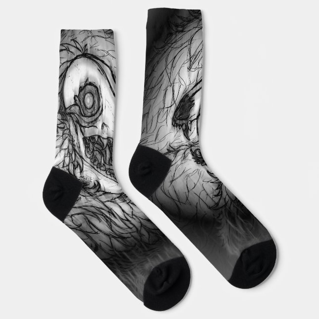 Cryptid: Snow Wasset Sketch  Socks (Right)