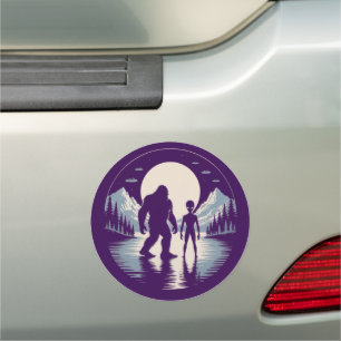 Cryptid UFO Alien Bigfoot Paranormal Car Magnet