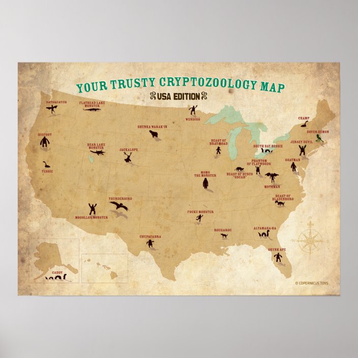 Cryptids of The United States Poster | Zazzle.com