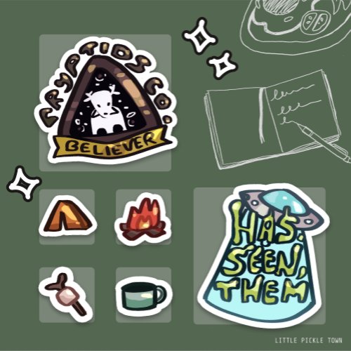 Cryptids Theme ID Stamp Stickers