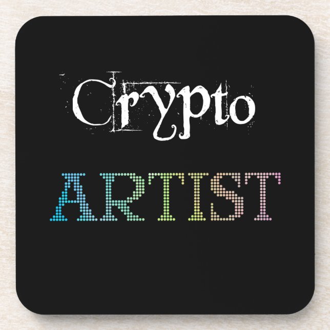 Crypto Artist Dark Beverage Coaster (Front)