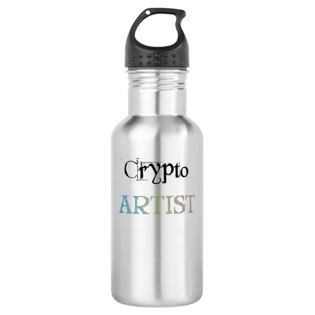 Crypto Artist Light Stainless Steel Water Bottle (Front)