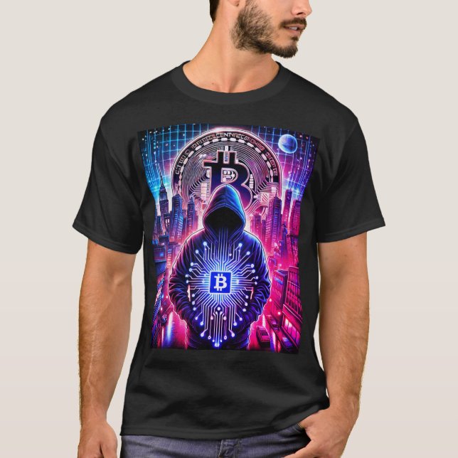 Crypto / Bitcoin Stealth T-Shirt Blue Purple (Front)