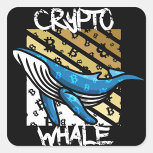 Crypto Btc Whale - Crypto coin Square Sticker