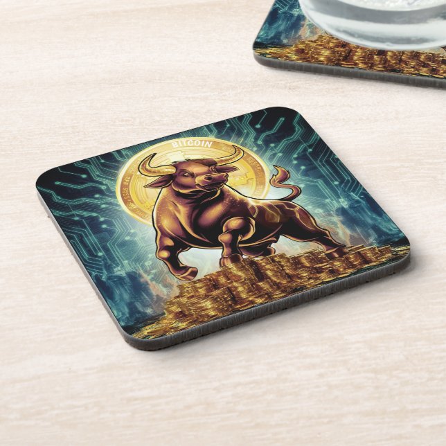 Crypto Bull Beverage Coaster (Left Side)
