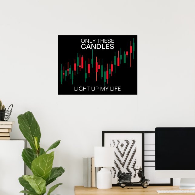 Crypto Candlesticks Personalized Poster (Home Office)