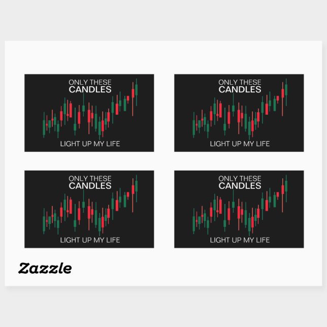 Crypto Candlesticks Personalized Rectangular Sticker (Sheet)
