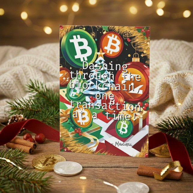 Crypto Cheer Celebrating the Holiday Season  Card (Holiday Card)