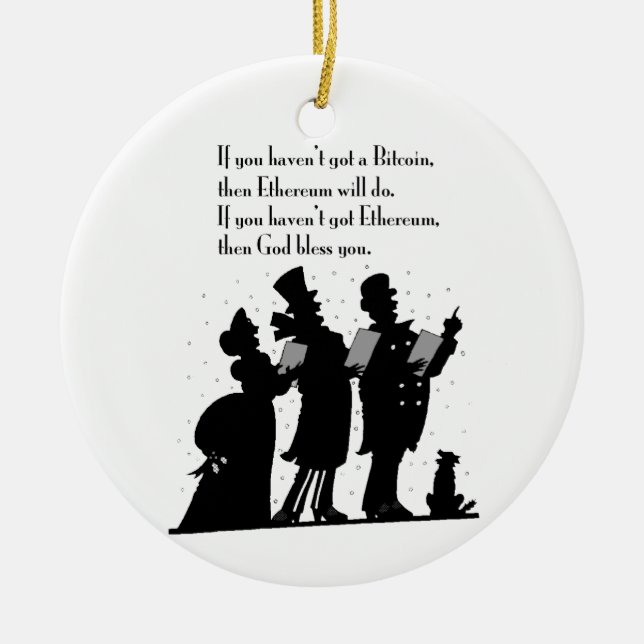 Crypto Christmas Carol Ceramic Ornament (Front)