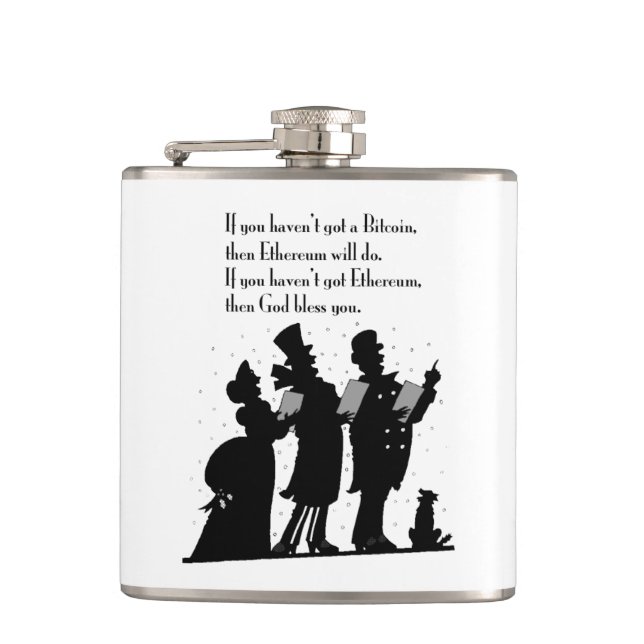 Crypto Christmas Carol Flask (Front)