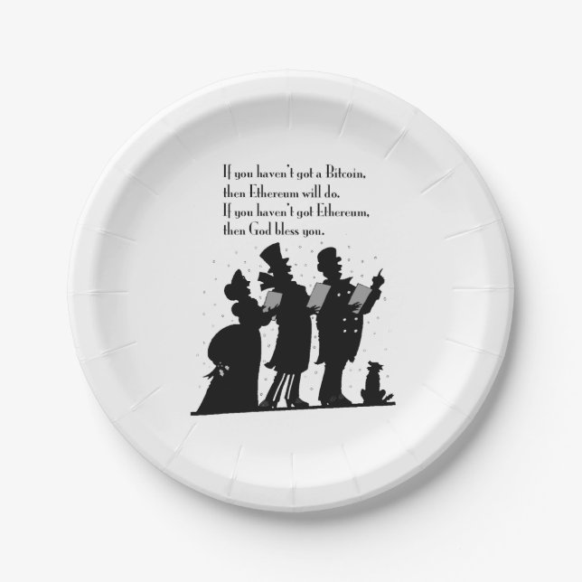 Crypto Christmas Carol Paper Plates (Front)