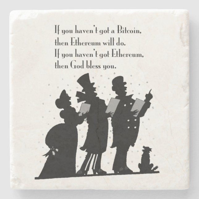 Crypto Christmas Carol Stone Coaster (Front)