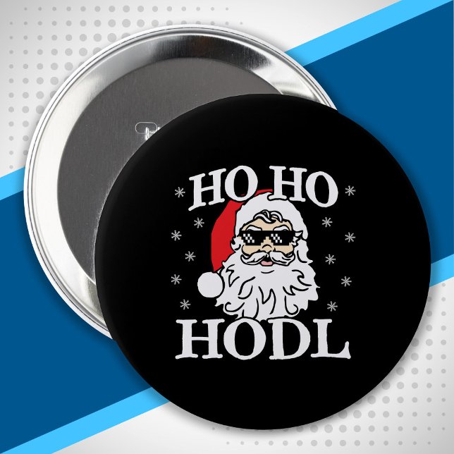 Crypto Christmas Santa Cryptocurrency Ho Ho Hodl Button (Creator Uploaded)
