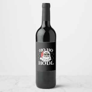 Crypto Christmas Santa Cryptocurrency Ho Ho Hodl Wine Label