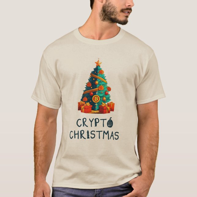 Crypto Christmas Tree - Bitcoin T-Shirt (Front)