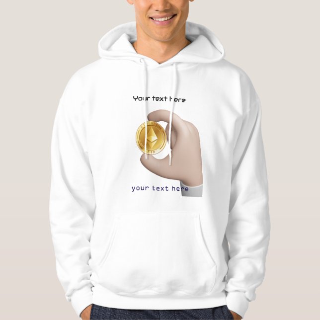 crypto  coin editable quote hoodie (Front)
