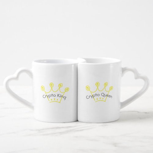 Crypto Couple King  Queen His and Hers Love MUGS Coffee Mug Set