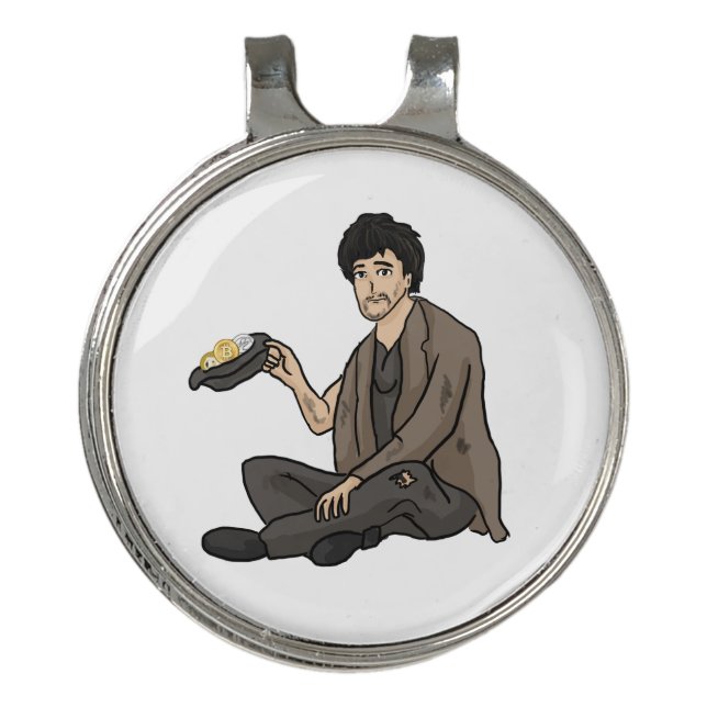 Crypto Currency Cautionary Tale Golf Hat Clip (Front)