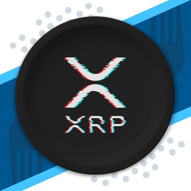 Crypto Currency XRP Glitch Cryptocurrency Meme Paper Plates (Creator Uploaded)