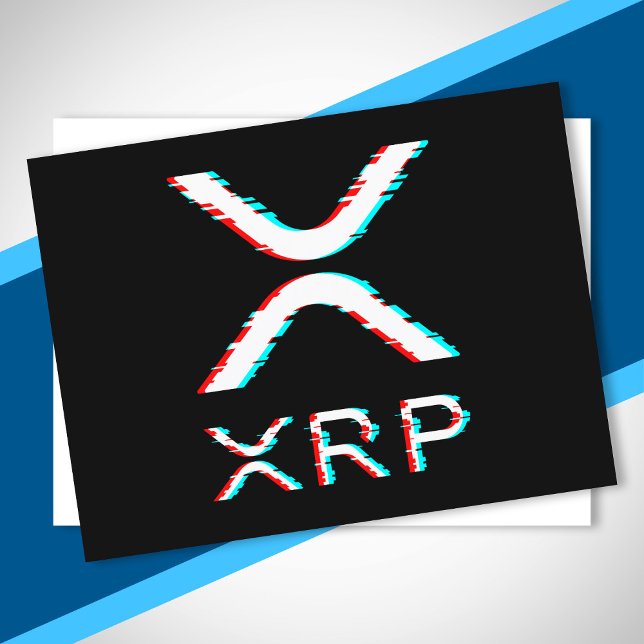 Crypto Currency XRP Glitch Cryptocurrency Meme Postcard (Creator Uploaded)