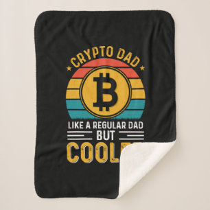 Crypto Dad Retro Sunset Sherpa Blanket