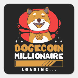 Crypto DogeCoin Millionaire Loading Square Sticker