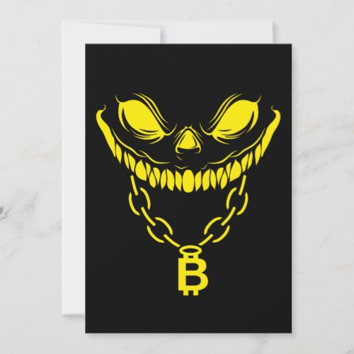 Crypto Face Bitcoin Cryptocurrency BTC Money Gift Invitation