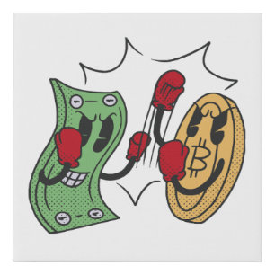Crypto Fight Club Faux Canvas Print