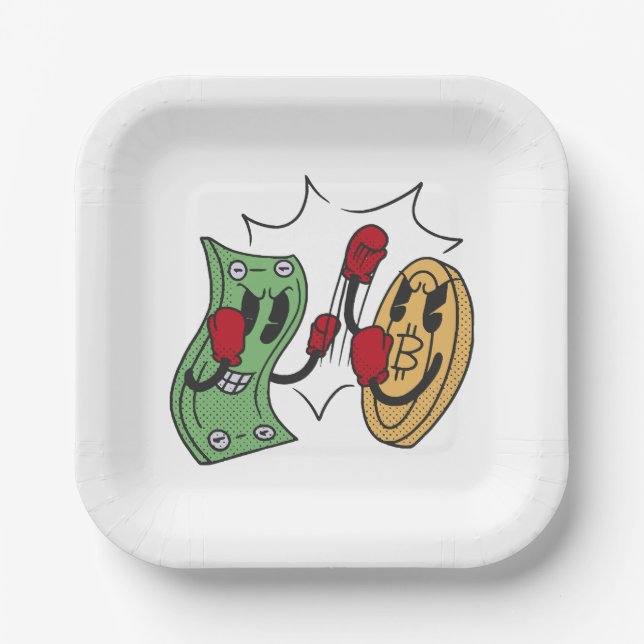 Crypto Fight Club Paper Plates (Front)