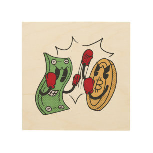 Crypto Fight Club Wood Wall Art