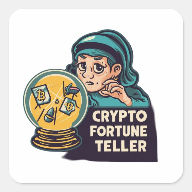 Crypto Fortune Teller Square Sticker (Front)
