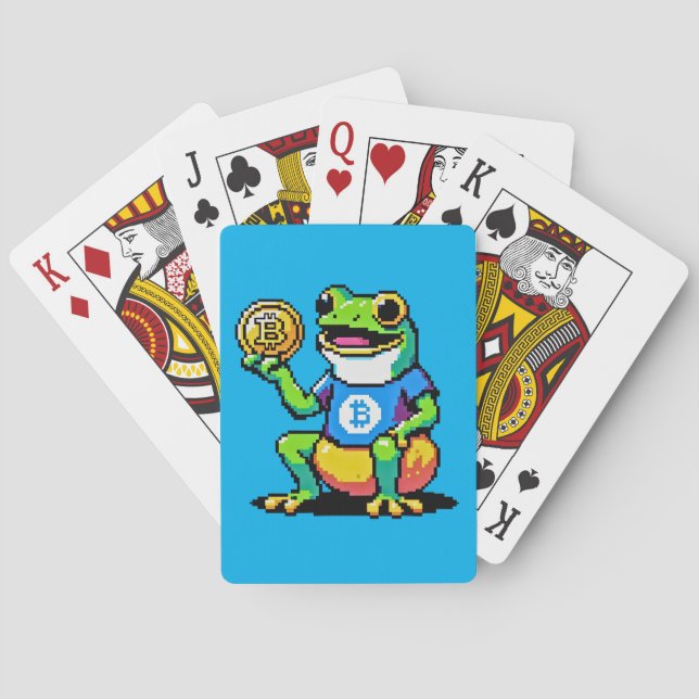 Crypto Frog - Funny Pixel Art Digital Currency Poker Cards (Back)