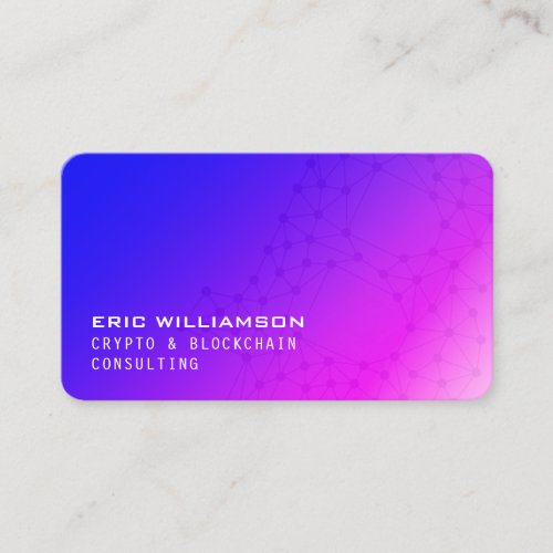 Crypto gradient blue to purple business card