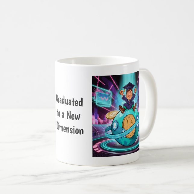 Crypto Graduation Personalized Coffee Mug (Front Right)