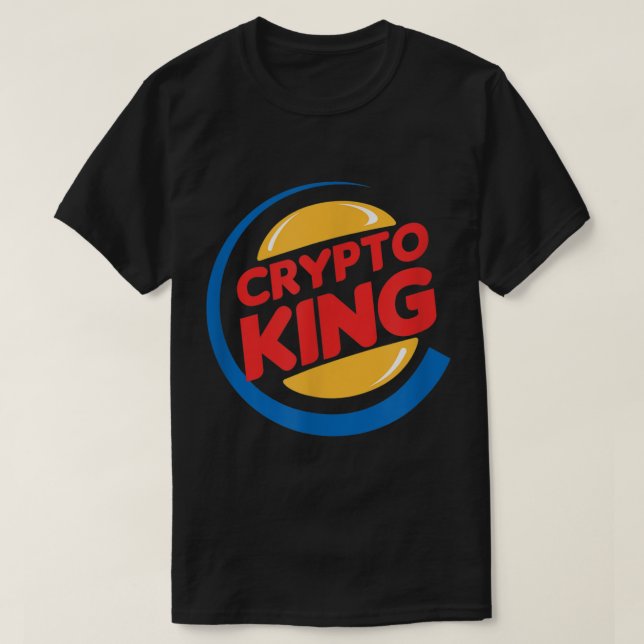 Crypto King Funny Parody Design T-Shirt (Design Front)