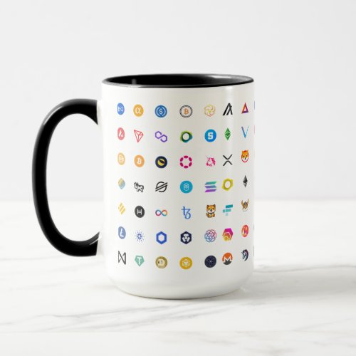 Crypto Mania BTC ETH PAX SHIB DOGE DAI ADA ATOM  Mug