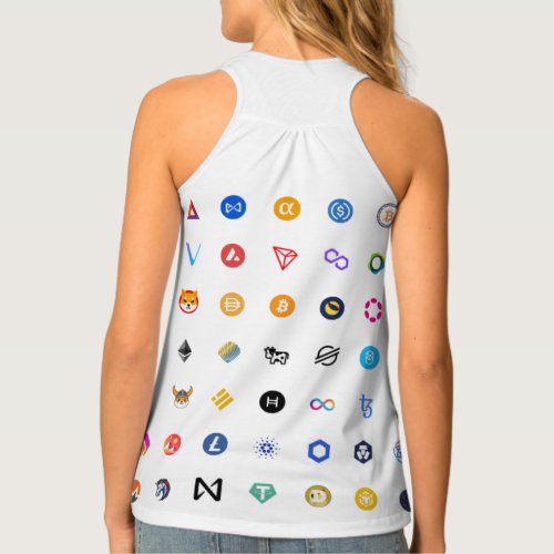 Crypto Mania BTC ETH PAX SHIB DOGE DAI ADA ATOM  Tank Top