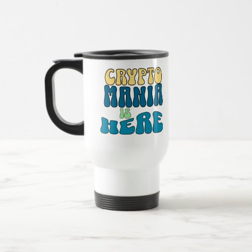 Crypto Mania Retro Blue Travel Mug