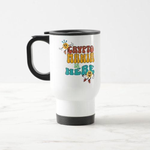 Crypto Mania Retro Colorful Travel Mug