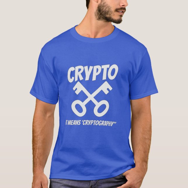 Crypto Means Cryptography – Retro Key T-Shirt (Front)