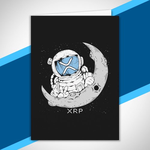 Crypto Meme XRP Cryptocurrency Cute Astronaut Moon Card