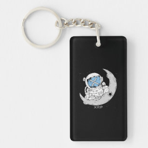 Crypto Meme XRP Cryptocurrency Cute Astronaut Moon Keychain