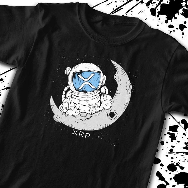 Crypto Meme XRP Cryptocurrency Cute Astronaut Moon T-Shirt (Creator Uploaded)