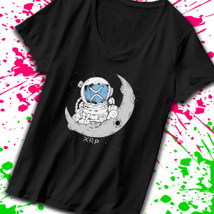 Crypto Meme XRP Cryptocurrency Cute Astronaut Moon T-Shirt
